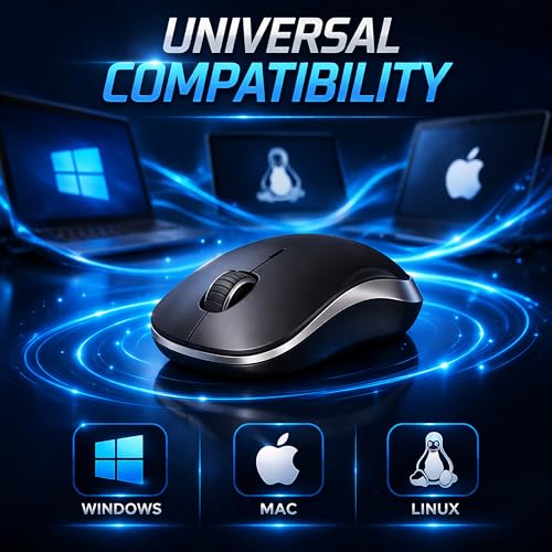 Image of Ant GLOBE15 Wireless Mouse |2.4GHz High-Speed Connectivity |1200 DPI Optical Tracking |12M Battery Life |10m Range USB Plug & Play, Lightweight Ergonomic Design for Laptop,PC,Mac,Windows -Black /Silver