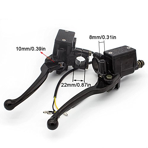 Fxcnc Racing Billet 7/8" Universal Motorcycle Double Hydraulic Clutch Brake Levers Master Cylinder Reservoir Fit For 50Cc-400Cc Motocross Scooter Atv Sportbike Streetbike Adjustable #TOP6