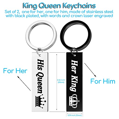 Lozache Couple Gifts For Girlfriend Boyfriend, His Queen Her King Keychains Set, Birthday Anniversary For Her Him Wife Husband Lover Valentines Day Gifts Christmas Presents #TOP2