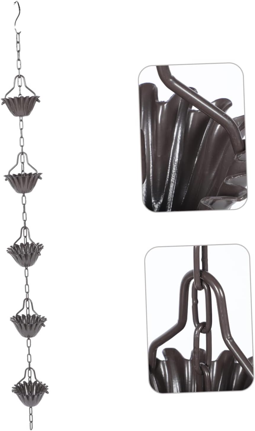 Hemoton Aluminum Alloy Rain Chain for Garden Decorative and Functional Gutter Rain Chain Petal Design Unique Gutter Villa Roofs