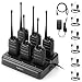 Radioddity GA-2S Long Range Walkie Talkies UHF Two Way Radio for Hunting/Fishing/Camping/Security with Micro USB Charging + Air Acoustic Earpiece with Mic + 1 Programming Cable (6 Pack)