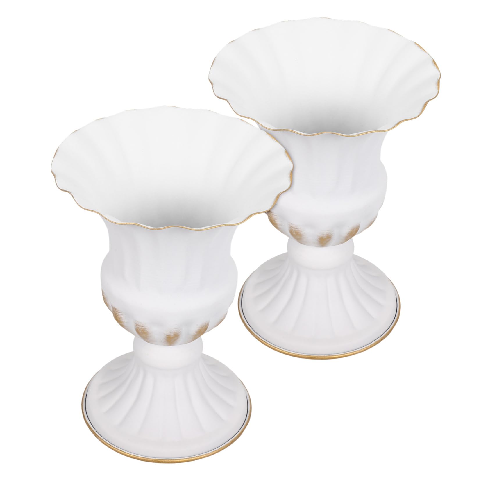 HIAKDOFT Maceta De Cementerio 2 Pcs Jarrón Decorativo De Hierro para Flores Artificiales Urna De Cementerio Jarrón Conmemorativo Decoración para Tumbas Florero Elegante Blanco y Oro