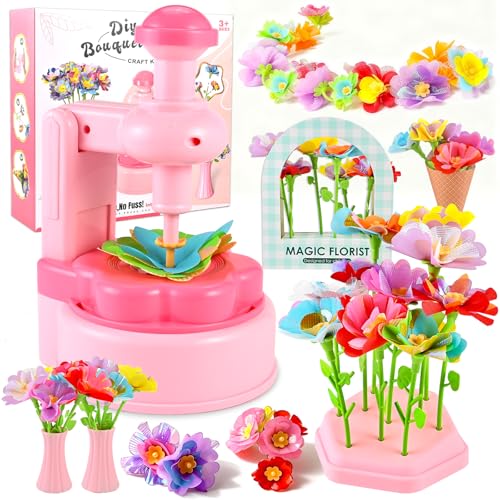 Casuenia Fabric Flower Bouquet Toys for Kids Ages 4-8, STEM Educational Arts & Crafts Toy, DIY Flower Craft Kits Creative Gift for 4 5 6 7 8 Years for Toddler Girl for Birthday Christmas