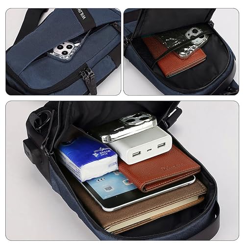 Image of WildHorn Sling Bag for Men | Water-Resistant Crossbody Chest Bag with Multiple Compartments I Adjustable Strap for Travel, Office & Daily Use