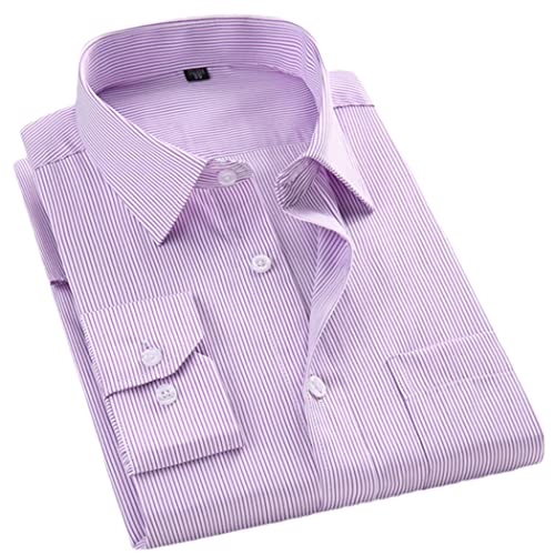 Chemise à manches longues pour homme keusyoi violette en taille M style décontracté