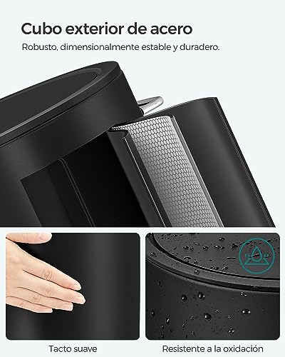 Cubo interior de plástico extraíble en contenedor de acero 6