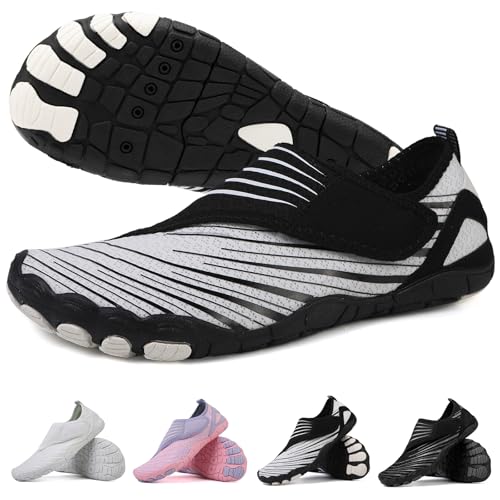 Voyabarefoot shoes for women Mens Wide Toe Box Water Shoe Lightweight Minimalist Womens Sneakers Easy to Clean Non-Slip Quick-Dry Breathable Flexible Beach Shoes for Hiking Walking Swimming Gym Workout