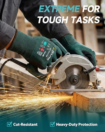 Image of DULFINE A3 /A4 /A9 Cut Resistant 2 /3 /6 /12 Pairs Work Gloves for Men & Women | Touchscreen, Foam Nitrile Coated, Ideal for Glass Cutting, Wood Carving