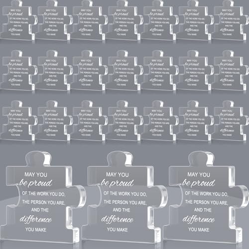 Huquary Employee Appreciation Awards for Coworker Employee of The Month Trophy Acrylic Thank You Gift Bulk Be Proud of The Work You Do Keepsake for Retirement Farewell(24 Pcs,Puzle)