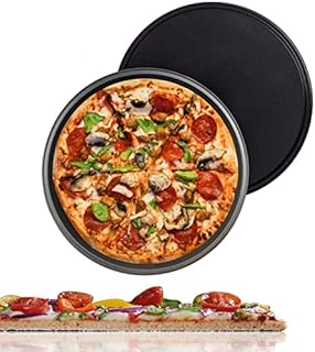 Mya Pizza Pan 13 Inches, Non-Stick Carbon Steel Pan, Pizza Tray for Oven, Round Pizza Oven Tray for Baking