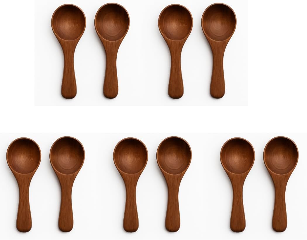 JapanBargain Wooden Tea Scoop, 2-Piece Set for Matcha, Green Tea, Spices, Sugar, Salt