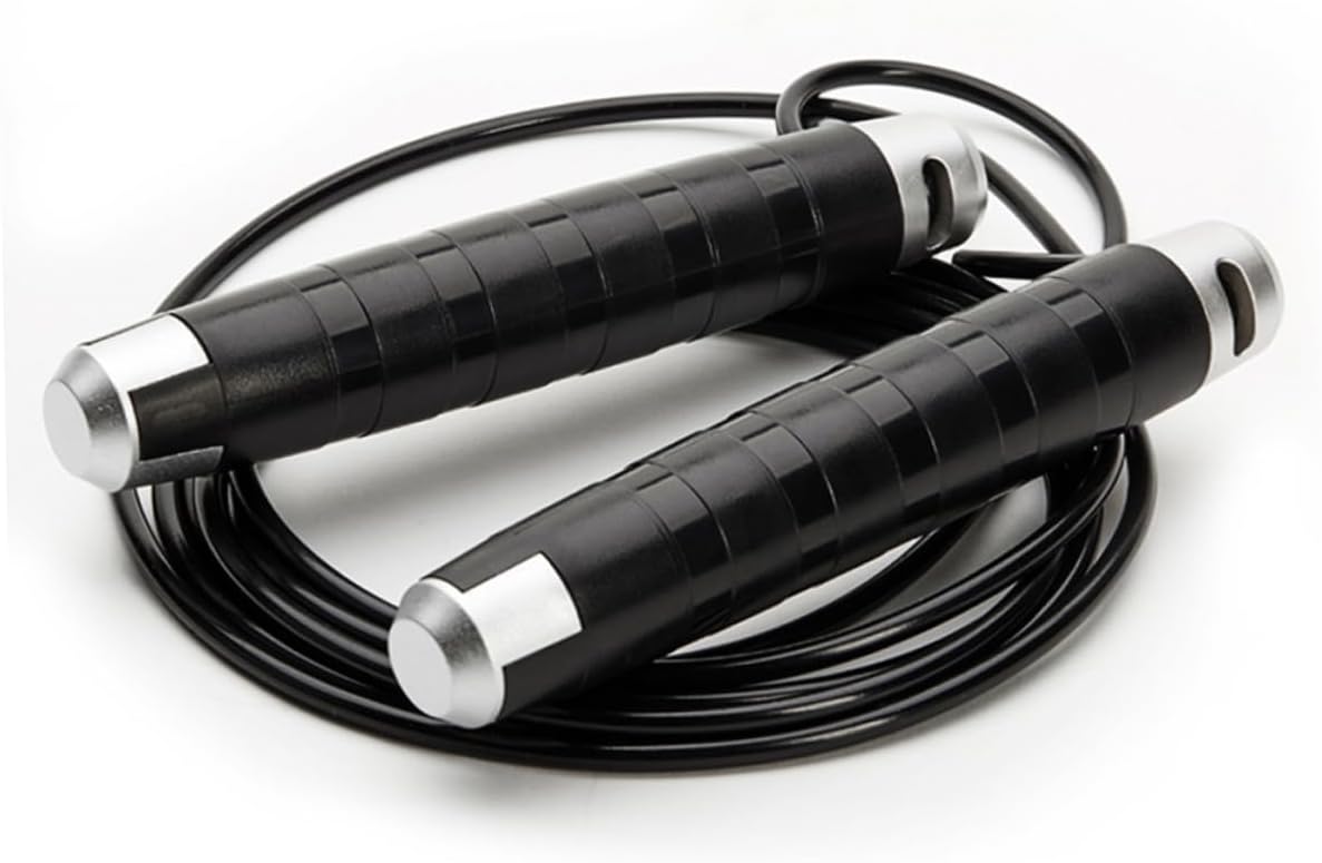 GANAZONO Exercise Jump Rope with Ball Bearings Skipping Rope for Fitness Tangle Design for Women and Men Workouts Black Opp Package