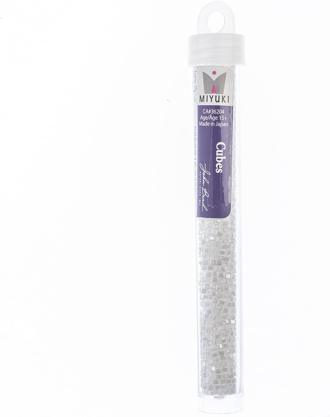 Miyuki Square/Cube Beads 1.8mm White Pearl Opaque Luster APX 20 Gram Vial Japanese Glass Beads - Image 2