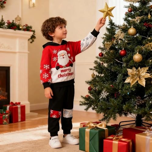 Image of 2-6T Toddler Baby Boy Clothes Color Blocking Hoodies + Pants Fall Winter Outfits