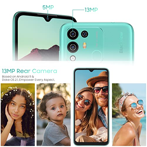 Blackview Android Phone, A55 Pro Unlocked Phones, 64Gb Dual Sim Unlocked Cell Phones Android 11, 7Gb+64Gb/1Tb Expandable Unlocked Smartphones, 4780Mah Battery, 6.528" Hd+Face Id/Fingerprint Unlock #TOP5