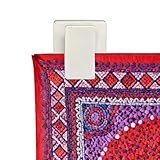 Klizdum Quilt Hangers for Wall Display, Tapestry Hangers, No Damage Adhesive Quilt Clips, Hooks for Hangings, Duty Plastic Wall Clips for Blankets, Rugs, and Tapestries (4 Pack, White)