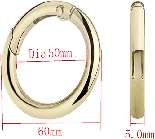 Miniatura 10 de Hebilla redonda de cierre redondo de 0.748 in de diámetro interior de 34 pulgadas, hebilla de resorte redonda, gancho, llavero de resorte,