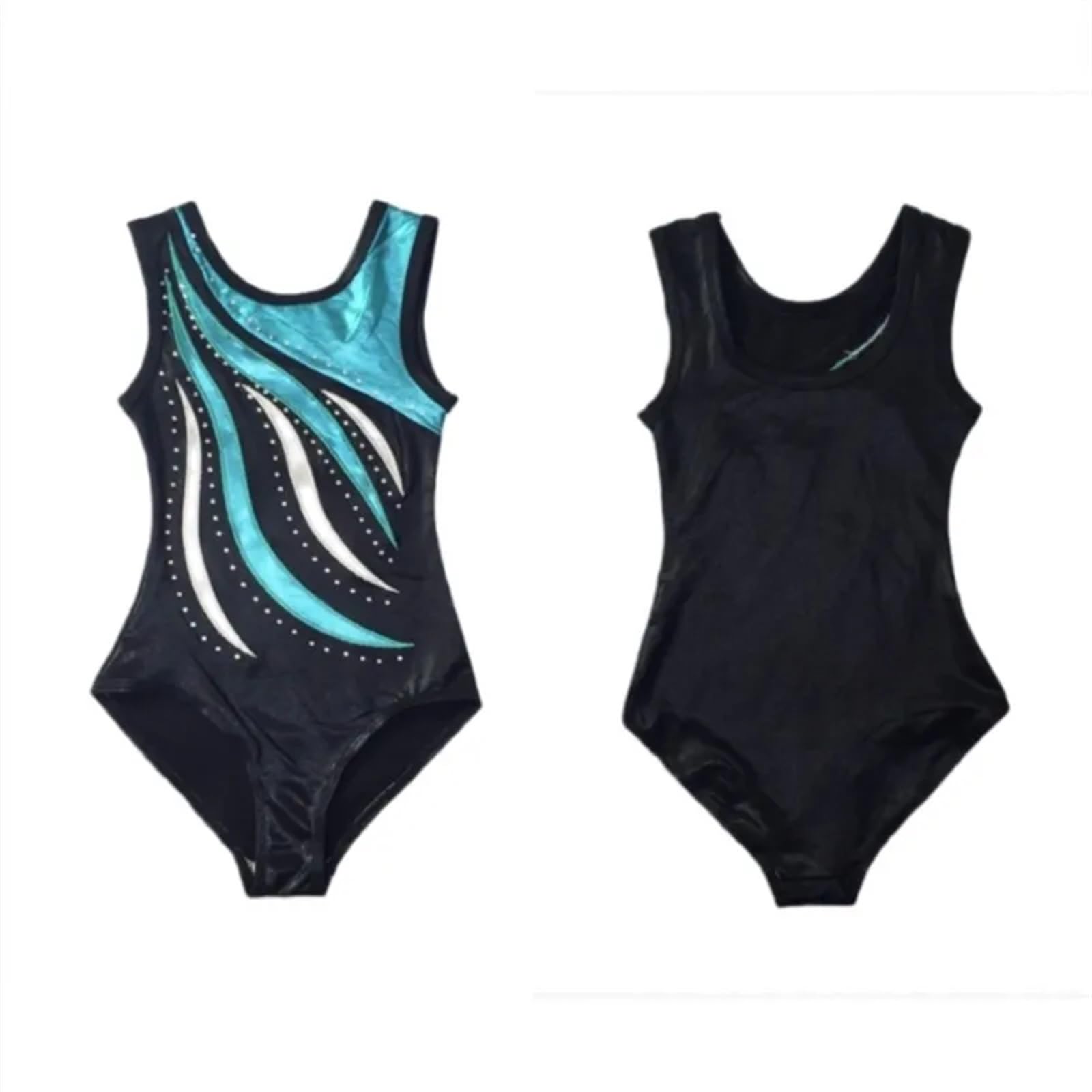 Body Ginnastica Bambina Tuta Viola for Danza Classica, Danza, Ginnastica, for Ragazza, Senza Maniche, for Pattinaggio su Ghiaccio, con Strass Lucidi(Purple,4-5Y)