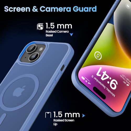 Image of CACOE Magnetic Case for iPhone 13 & iPhone 14 6.1 inch, Light Blue