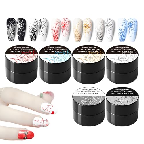 Spider Angel   5 Ml De Esmalte De Uñas Con 6 Colores | Arte De De Gel De Araña Para Líneas Finas | Diseño De Endurecedor De LED UV | Dibujo De Alambre Para Case De Teléfon