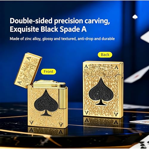 Encendedor metálico recargable con tapa abatible negro miniatura 5