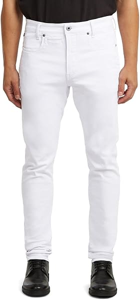 G-Star Men's D-Staq 3D Slim Jeans, Colour White, Size: Waist 31, Inseam 30