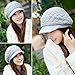 HINDAWI Women Winter Warm Knit Hat Wool Snow Caps with Visor, Gray