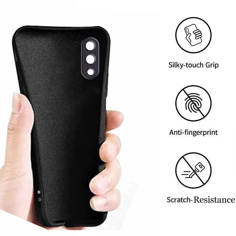 Image of A rtistque Liquid TPU Silicone Matte Shockproof Flexible with Camera Protection Soft Back Cover Case for Samsung Galaxy M10 - Black