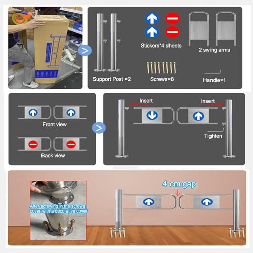 Portail battant automatique inox pour supermarché fluide