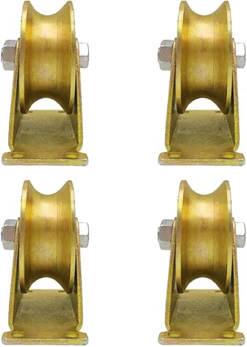 Miniatura 8 de KDDEON rueda de pista con ranura en U, rueda rígida resistente, carga máxima de una sola rueda 2,204.6 lbs, para pista invertida, puerta rodante,