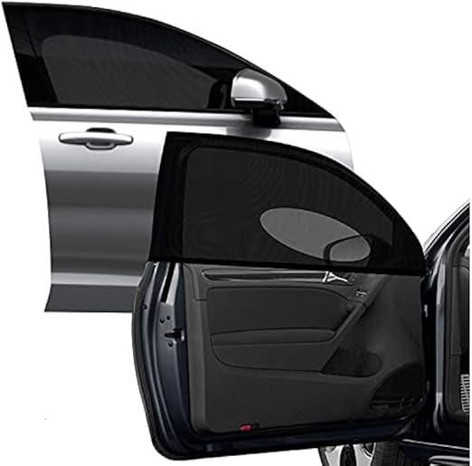 AstroAI Car Window Shade, Front Side Window Sun Shade Blocks Sun, Glare and UV Rays for Baby–Car Sunshades Universal Fit up to 29.5”H x 35.4”L(2 Pack, Black)