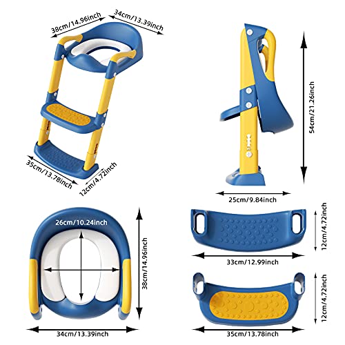 YMINA-Potty-Training-Seat-with-Step-Stool-Ladder-for-Boys-Girls-Potty-Toilet-Seat-with-Handles-Splash-Guard-Foldable-Adjustable-Comfotable-and-Anti-Slip-Pad-for-Kids-Baby-Blue