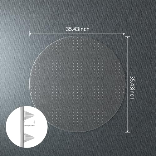 Wasjoye 01 Office Chair Mat For Carpet, 36 Inch Round Clear Home Carpet Chair Mat Protector Cover thumb #6