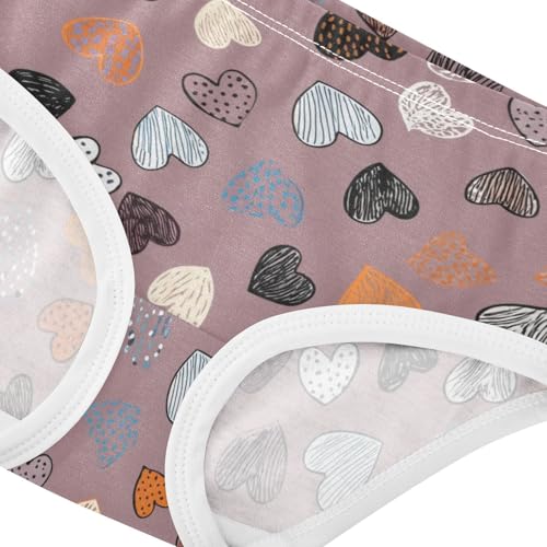 Joisal Cotton Toddlers Underwear Floral Colorful Hearts Valentine Little Girl Panties Durable Kids Briefs Undies 2t4