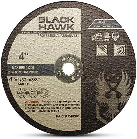 BHA Metal and Stainless Steel Cut Off Wheels for Die Grinders, 4” x 1/32” x 3/8” - 25 Pack