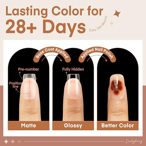 Image of Luckyfairy Short Square Nail Tips Full Matte 360pcs Pre-file Square Tips for Acylic Nails Tips False Nail Tip Press on Nails for Nail Extension 15 Sizes