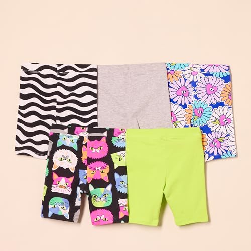Image of Amazon Essentials Girls and Toddlers' Midi Bike Shorts, Pack of 5