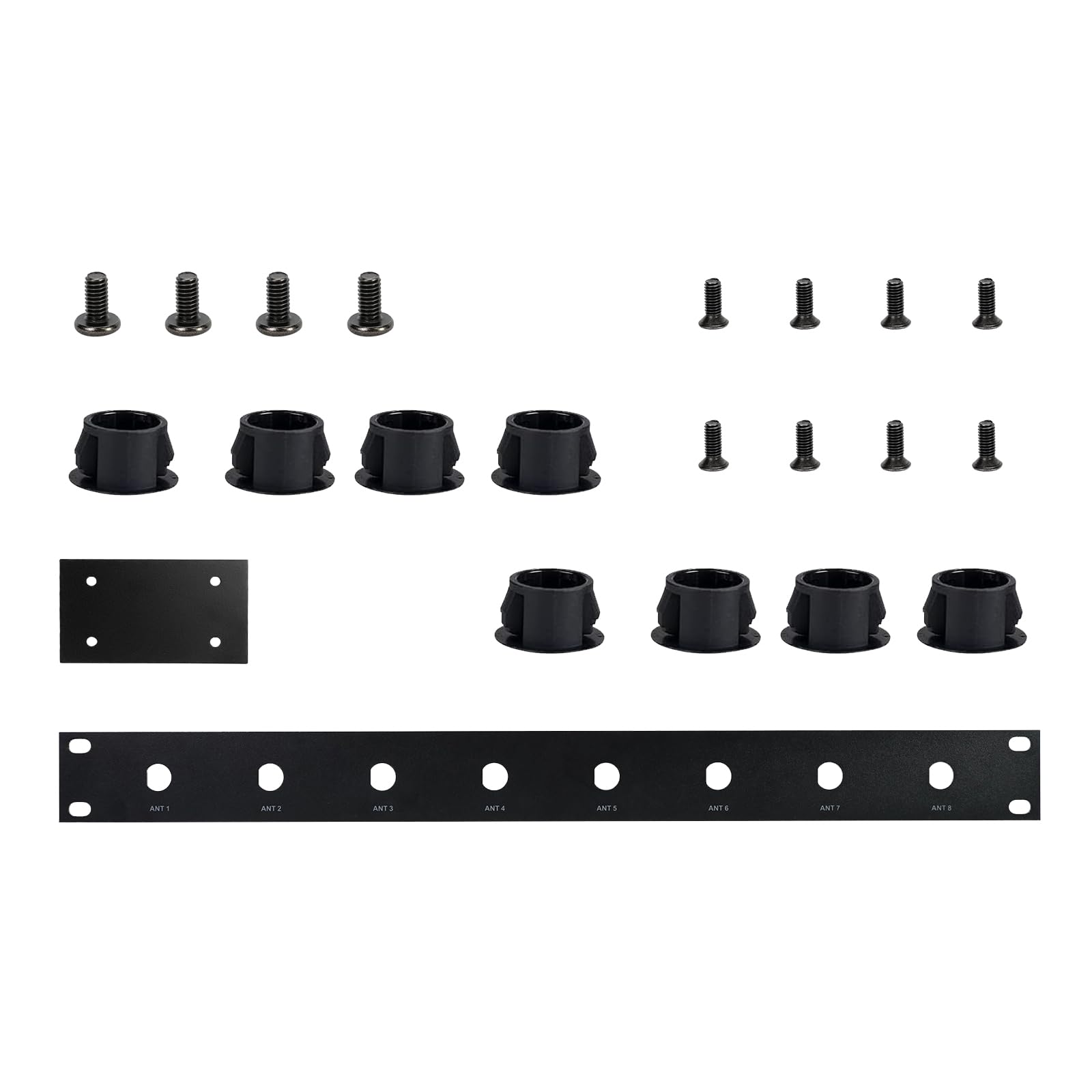 Phenyx Pro BNC Side-by-Side Rackmounting Antenna Kit, 2 Metal Plates, 8 Bulkheads, Necessary Screws, Suitable for Half-Rack Wireless Systems (ANTK-SBS-1)
