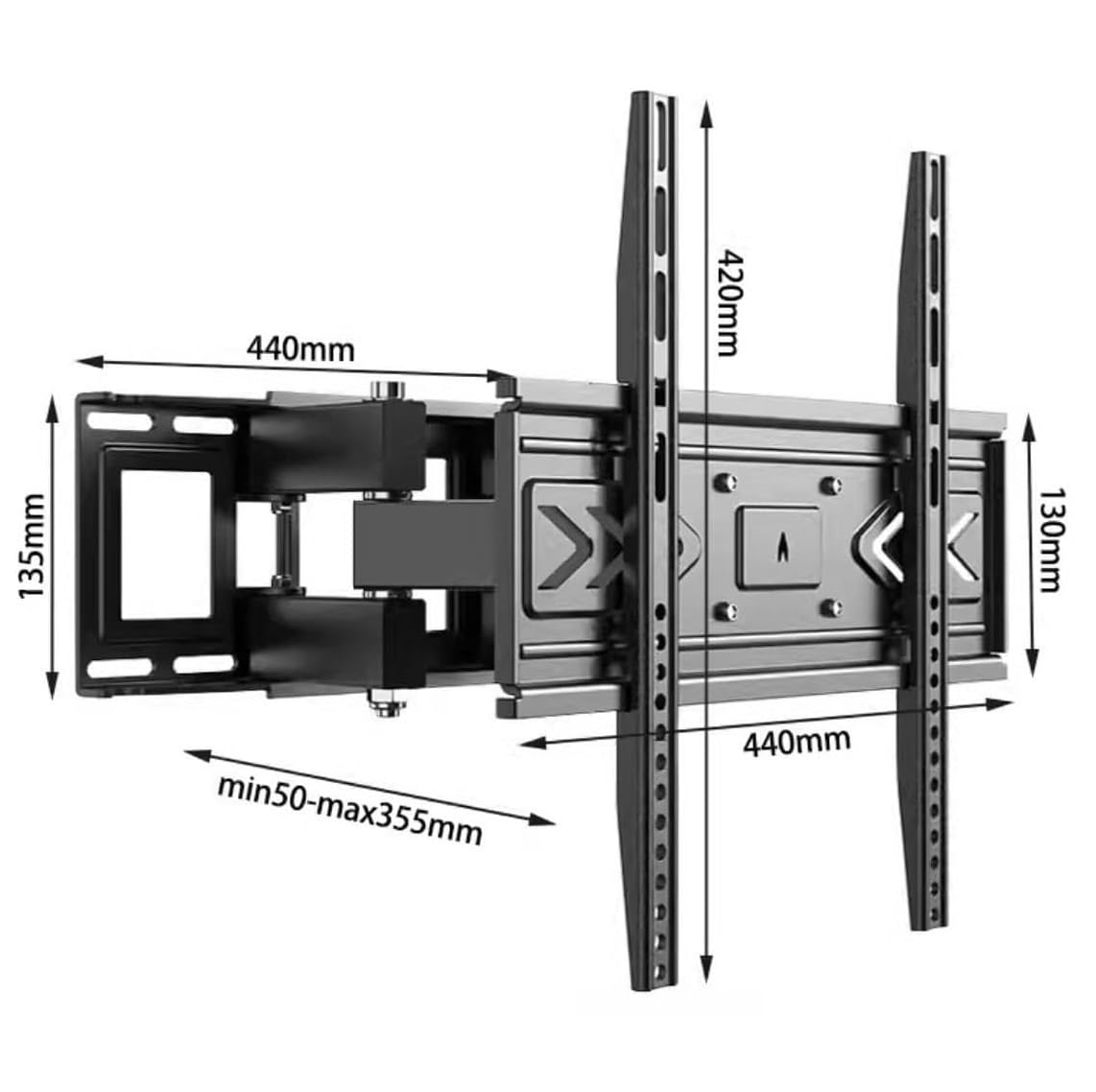 Soporte TV Pared Movimiento Completo 33"-70" Pulgadas televisor hasta 45 kg, Montaje Doble Brazo con Inclinación, Giro y Extensión sin Herramientas, Universal. MAX VESA 400x400mm