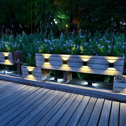 Image of KIMTENY Wall Lights Fence Lights Solar Powered Up Down LED Porch Light Luces Solares para Exteriores Garden Lights Outdoor Solar Landscape Lights Water Proof (2)