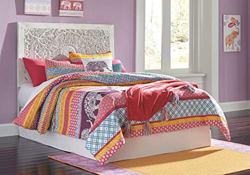 Signature Design By Ashley Paxberry Boho Chic Panel Adjustable Headboard Only, Full, Whitewash #TOP3