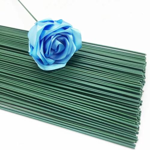 50 Pieces 2 Gauge Green Floral Stems Wire 2 mm Diameter 12 inch/30 cm Artificial Flower Stems Rods for Paper Flower Arrangements Bouquet Florist Stub Wire Crafts DIY Wreath Making Supplies