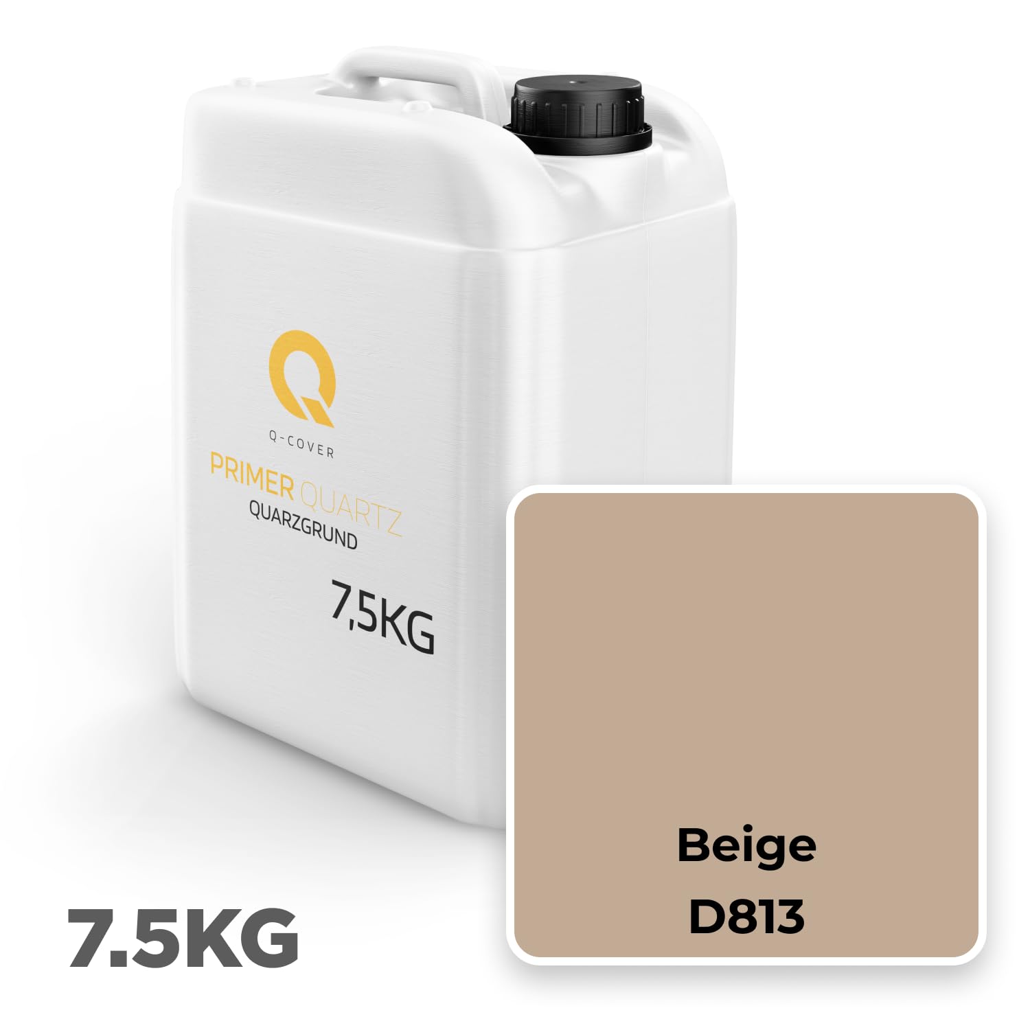 Quarzgrund für Dekorativer Putz mit Mica Beige D813 7,5KG | Acrylatdispersion Grundiermittel Innen & Außen für Wände und Decken Grundierung Schutz Mosaikputz ca. 0,3-0,4 KG/m2