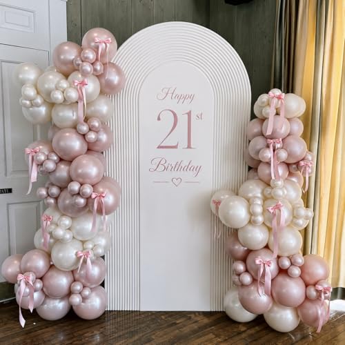 Image of Togvu Metallic Pink Balloons, 50Pack 12 Inch Chrome Light Pink Latex Party Balloons for Birthday Bridal Baby Shower Gender Reveal Easter Party Decorations Supplies