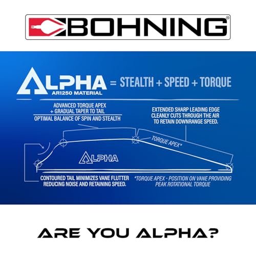 Vane Bohning Alpha AR 1250 empennage noir 7,1 cm pack flèche arc