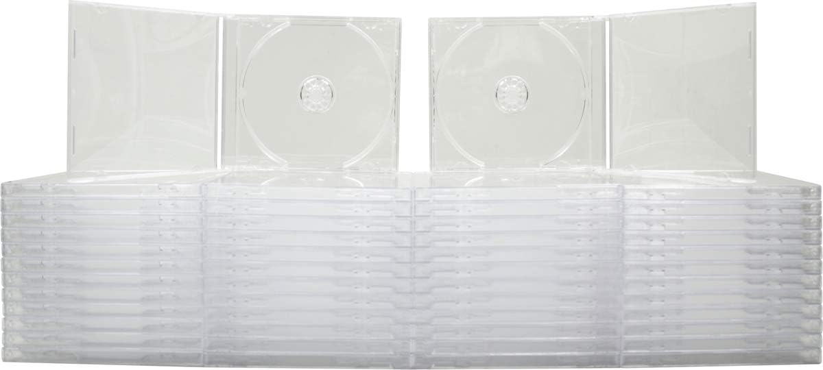 50 Standard Empty Clear Replacement CD Jewel Boxes with Clear Inner Trays (Assembled) #CDBIS10CL