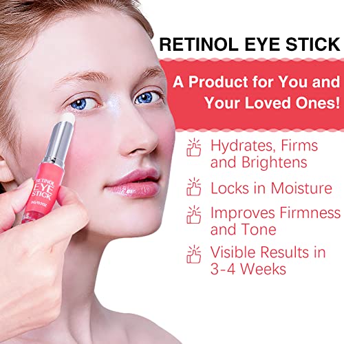 Retinol Eye Stick, Retinol Eye Cream For Dark Circles And Puffiness, Reduces Fine Lines And Dark Circles, Under Eye Cream Anti Aging, Eye Brightener Stick, Eye Cream For Wrinkles (Retinol) #TOP2