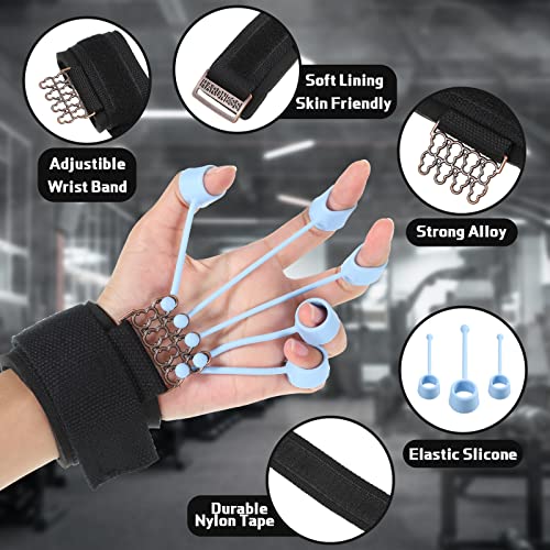 Jexine Finger Exerciser Hand Strengthener Trainer Grip Strength Rings 3 Resistance Levels Finger Stretcher For Wrist Forearm Workout Rock Climbing Exercise Equipment #TOP3