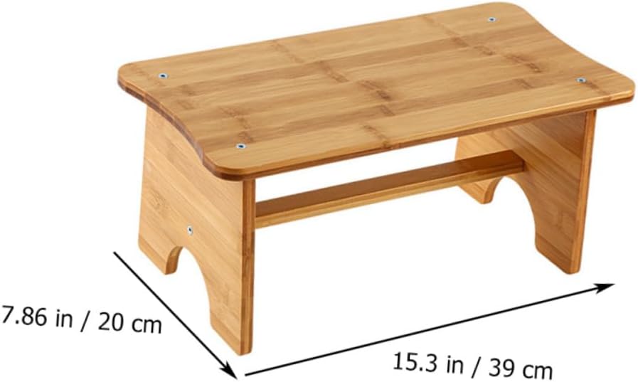 Wooden - Footstool for Bathroom and Home Use Multi-Function Step Stool for Adults Boys and Girls and Elderly Non- Design for and Stability