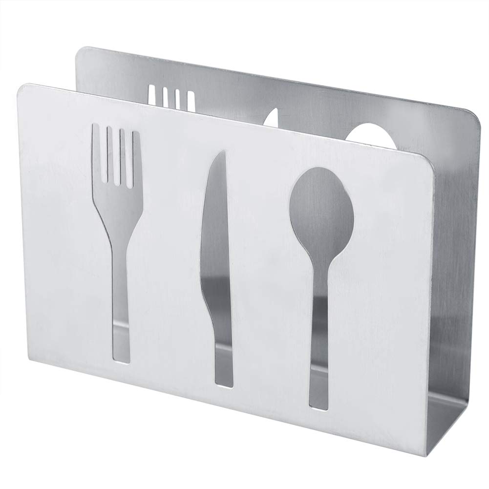 QANYEGN Stainless Steel Napkin Holder, Silver Table Napkin Dispenser, Modern Style Paper Towel Storage Rack, Suitable for Bar, Kitchen, Restaurant